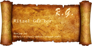 Ritzel Gábor névjegykártya